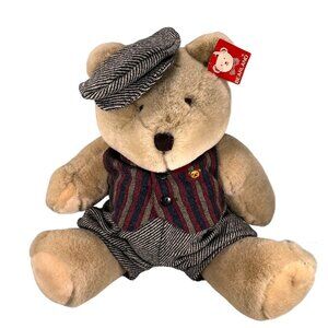 Vtg Bearland Teddy Bear 1985 Jointed Vest Cap Bowtie Suspenders Stuffed Plush